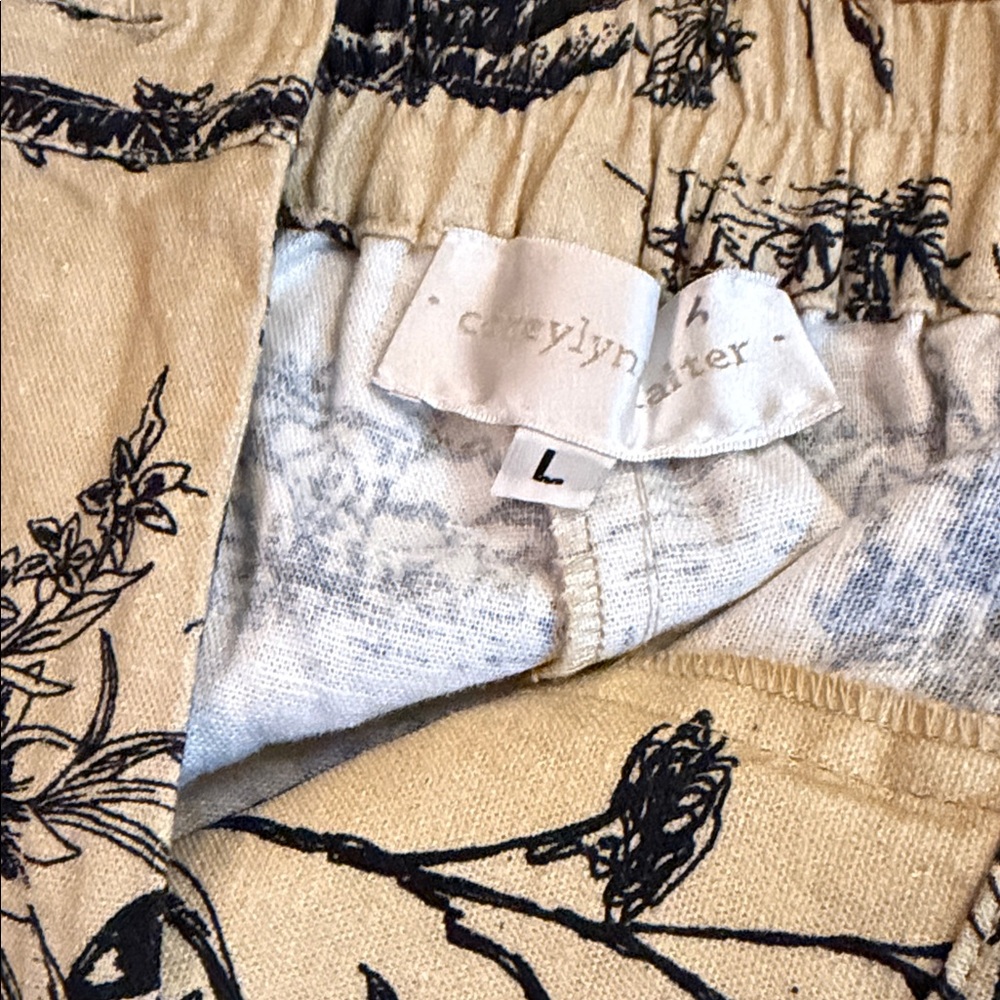 Anthropology tan black Corey Lynn Calter Padma Toile Wide leg Pants size L - Picture 5 of 12
